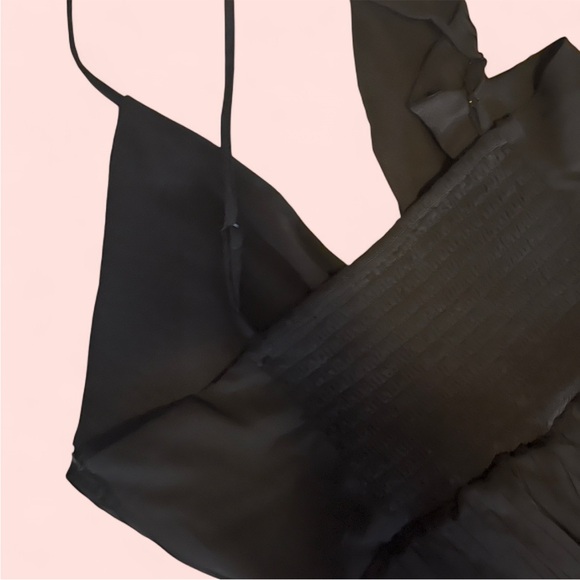 Black Pleated Midi Jumpsuit for Cocktail Events - Picture 5 of 7